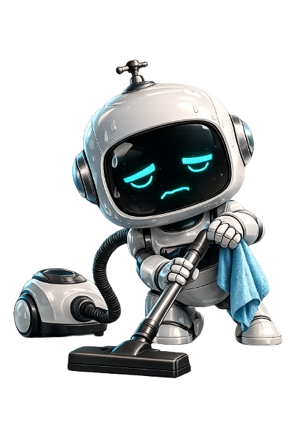 Mort vacuuming and wiping — stuck in repetitive daily tasks